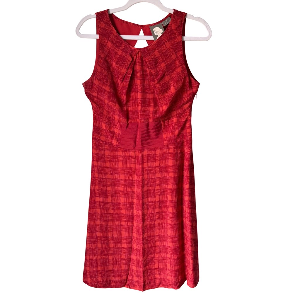 Girls‎ From Savoy Anthropologie Dress Red Goji Plaid 100% Silk Tie Back Size 4